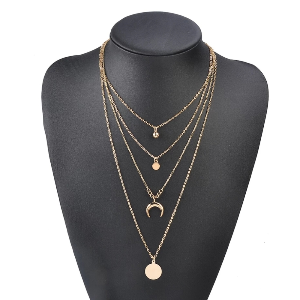 Goldtone Layered Necklace - Picture 3 of 6